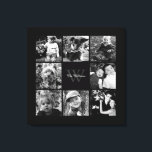 Black Frame Monogrammed Photo Collage Canvas Print<br><div class="desc">Add your family photos,  monogram,  or any text of your choice.</div>