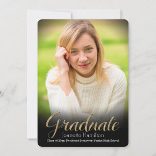 Black Frame Vignette Photo Graduation Announcement