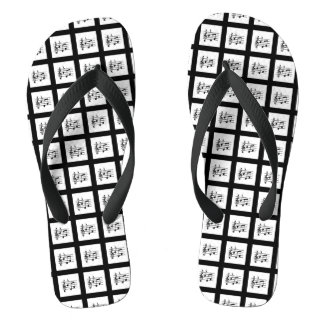 Black Framed Musical Squares Jandals