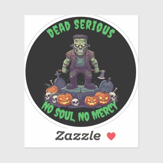 🖤 Black Frankenstein Halloween Sticker 💀🎃 (Sheet)