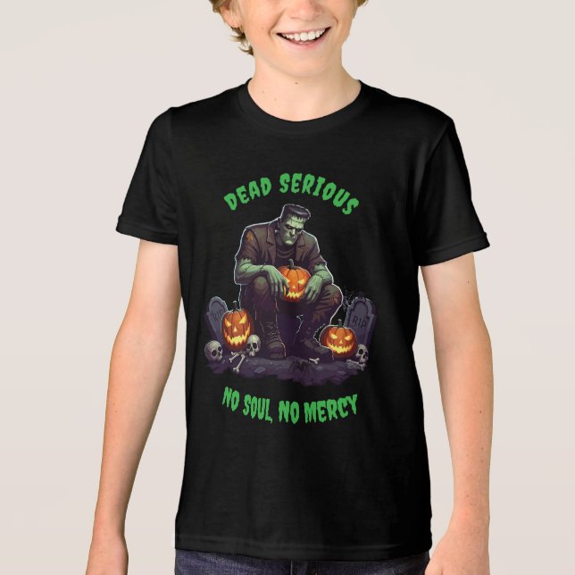 🖤 Black Frankenstein Halloween Tee 💀⚡ (Front)