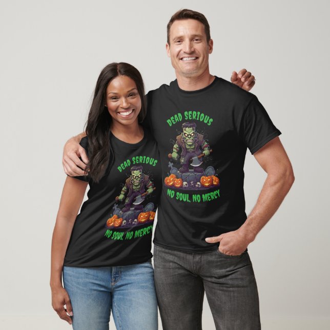 🖤 Black Frankenstein Halloween Tee 💀⚡ (Unisex)