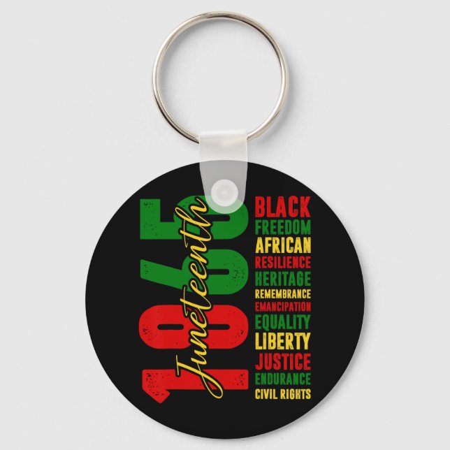 Black Freedom African Resilience Remembrance Junet Key Ring (Front)
