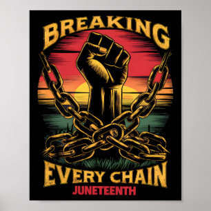 Black Freedom Day Juneteenth Breaking Every Chain  Poster