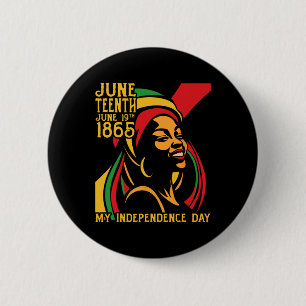 Black Freedom Juneteenth 1865 My Independence Day  6 Cm Round Badge
