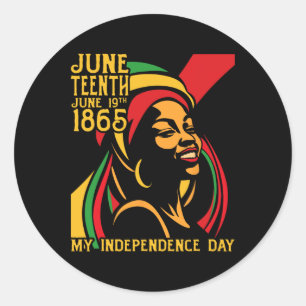 Black Freedom Juneteenth 1865 My Independence Day Classic Round Sticker