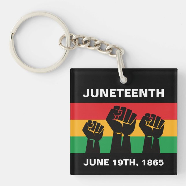 Black freedom Juneteenth African American pride Key Ring (Front)