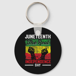 Black Freedom Juneteenth Real Independence Freedom Key Ring