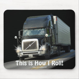 BLACK FREIGHT TRUCK LORRY DRIVERS Mousepad