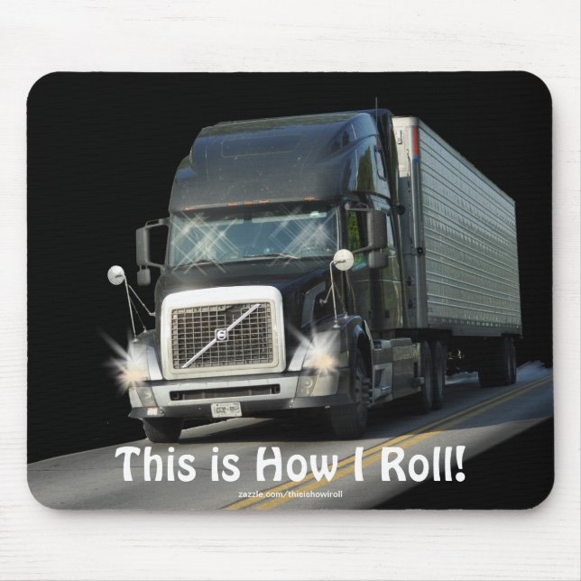 BLACK FREIGHT TRUCK LORRY DRIVERS Mousepad (Front)