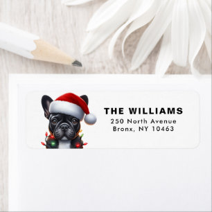 Black French Bulldog Christmas Return Address