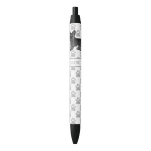 Black French Bulldog Cute Cartoon Dog & Name Ink Pen