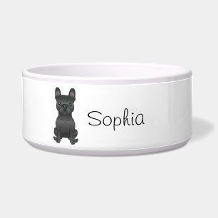 Black French Bulldog / Frenchie Cartoon Dog & Name