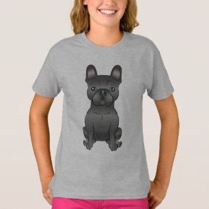 Black French Bulldog / Frenchie Cartoon Dog T-Shirt