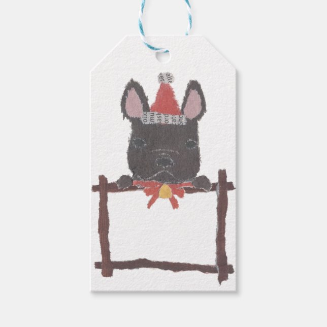 Black French Bulldog, Frenchie Gift Tags (Front)