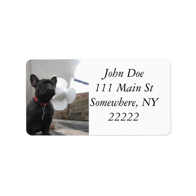 Black French Bulldog Label (Front)