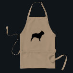 Black French Bulldog Silhouette | Frenchie Dog Standard Apron<br><div class="desc">Frenchie Lover's BBQ apron. Makes a great gift for dog dads,  dog moms,  and anyone who loves French Bulldogs. A cool apron for dog groomers and craftspeople. Visit Jenn's Doodle World for even more fun apparel and accessories featuring this French Bulldog silhouette.</div>