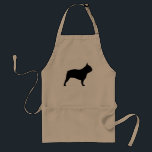 Black French Bulldog Silhouette | Frenchie Dog Standard Apron<br><div class="desc">Frenchie Lover's BBQ apron. Makes a great gift for dog dads,  dog moms,  and anyone who loves French Bulldogs. A cool apron for dog groomers and craftspeople. Visit Jenn's Doodle World for even more fun apparel and accessories featuring this French Bulldog silhouette.</div>