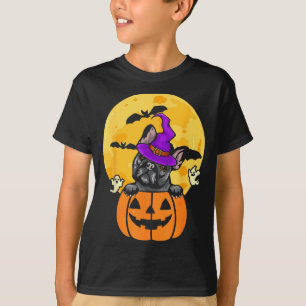 Black French Bulldog Witch Dog Lover Halloween T-Shirt