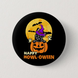 Black French Bulldog Witch Dog Lover Happy 6 Cm Round Badge