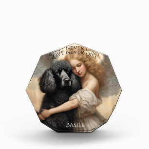 Black French Poodle Love Never Dies Memorial Photo Block