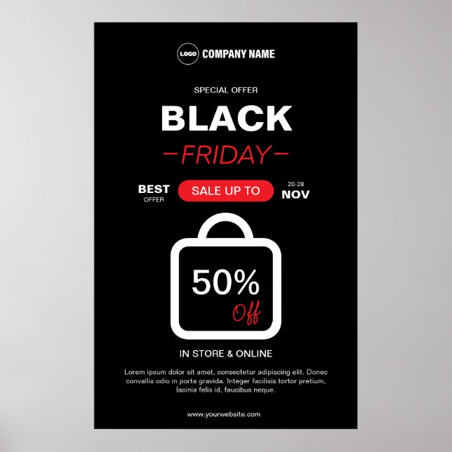 Black Friday Custom Logo Poster (Front)