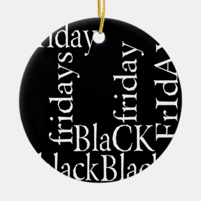 Black Friday Design Ceramic Tree Decoration (Front)