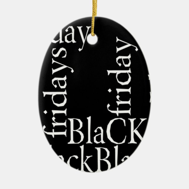 Black Friday Design Ceramic Tree Decoration (Front)