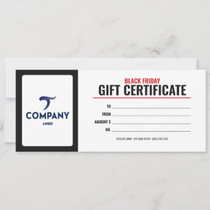 Black Friday Gift Certificate Company Logo Invitation