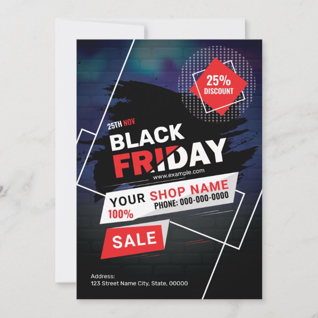 Black Friday Promotional Sale Flyer Invitation (Front)