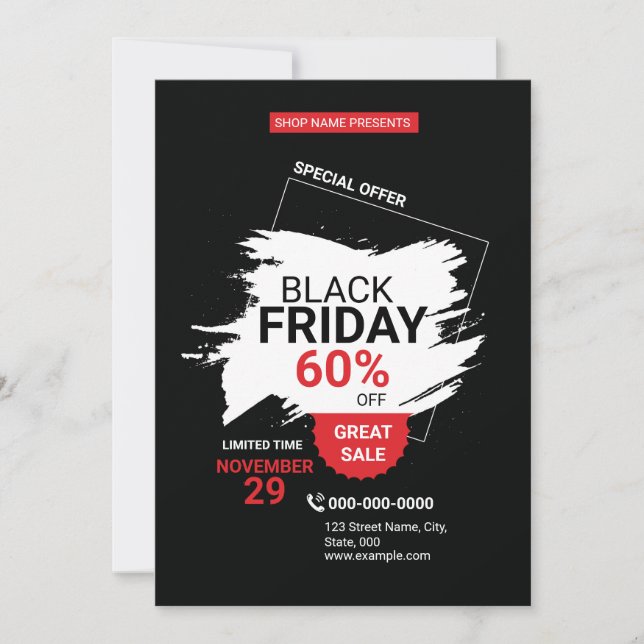 Black Friday Promotional Sale Flyer Template (Front)