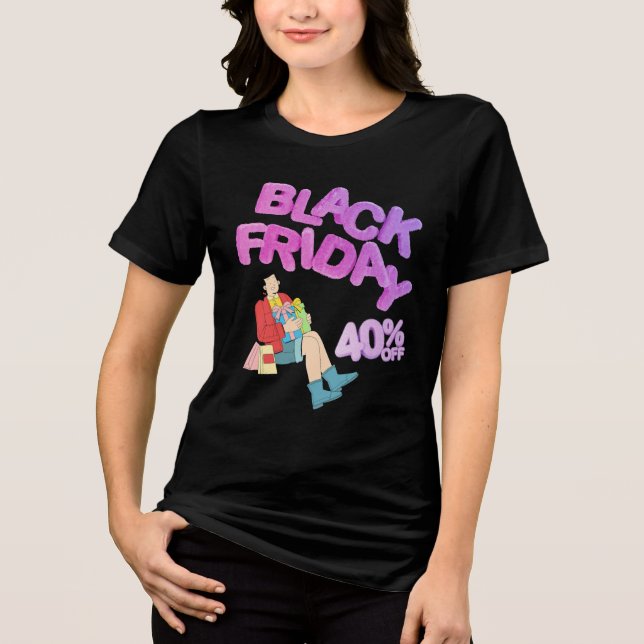Black Friday Sale | Bold Women's Black T-Shirt  Tri-Blend Shirt (Front)