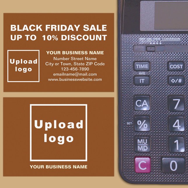 Black Friday Sale on Brown Enclosure Card (Front and back of the enclosure card)