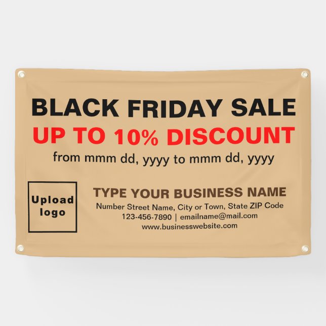 Black Friday Sale on Light Brown Rectangle Banner (Horizontal)
