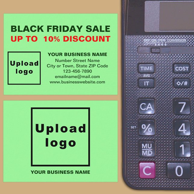 Black Friday Sale on Light Green Enclosure Card (Front and back of the enclosure card)
