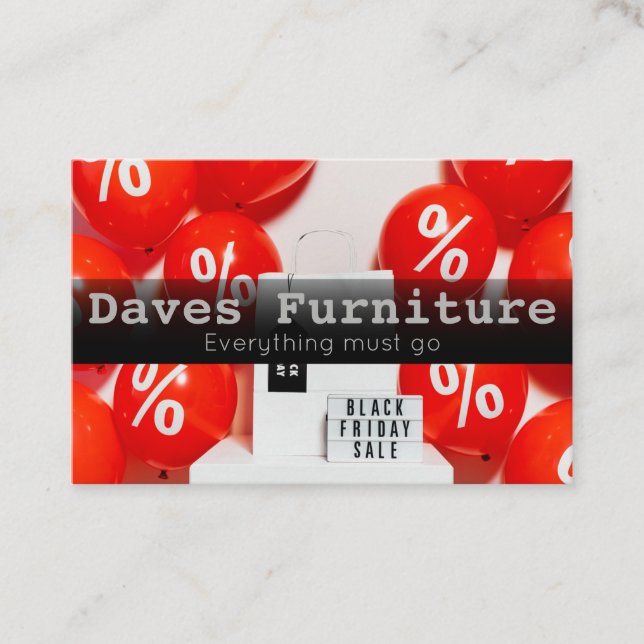 Black friday sales business card (Front)