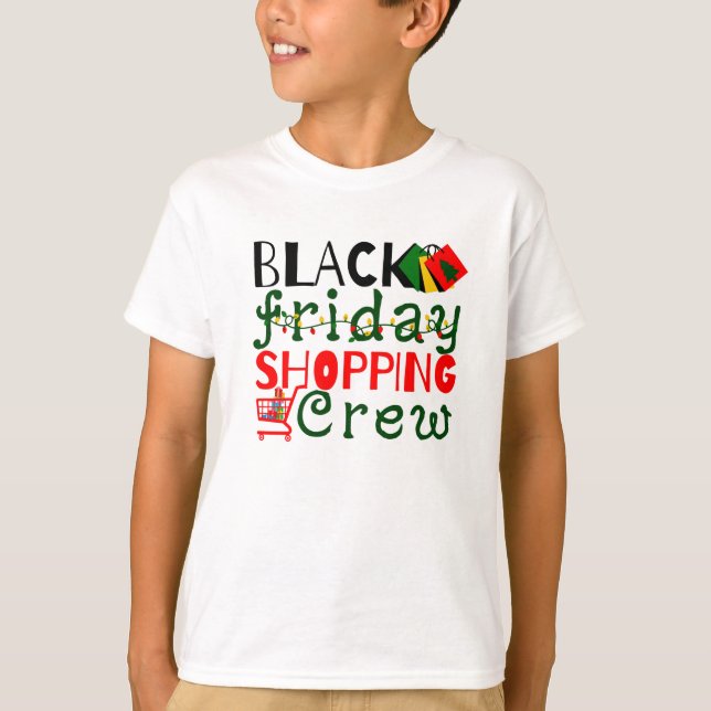 Black Friday Shopping Crew T-Shirt (Front)