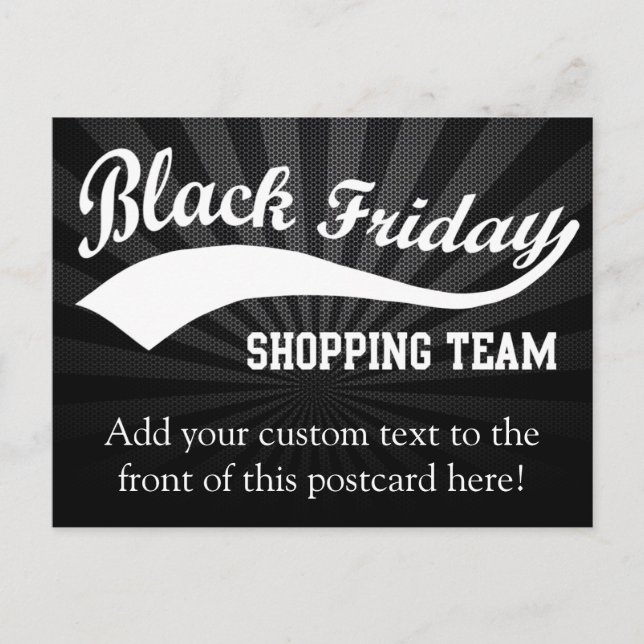 Black Friday Shopping Team Postcard (Front)