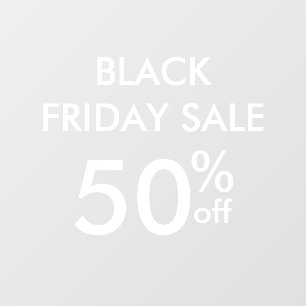 Black Friday Store Sale Minimal White Window Cling