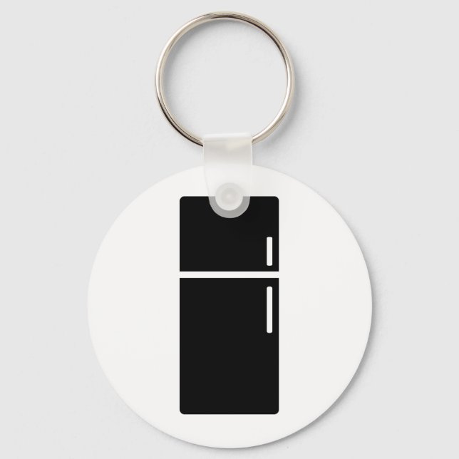 black fridge refrigerator icon key ring (Front)