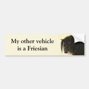 Black Friesian Draught Horse Bumper Sticker