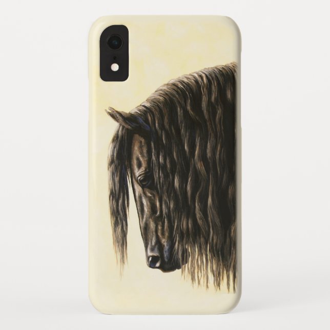 Black Friesian Draught Horse Case-Mate iPhone Case (Back)