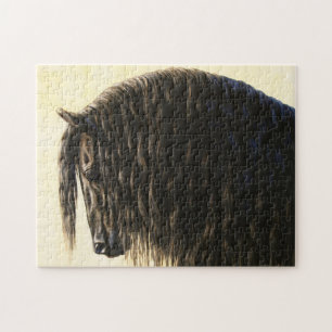 Black Friesian Draught Horse Jigsaw Puzzle