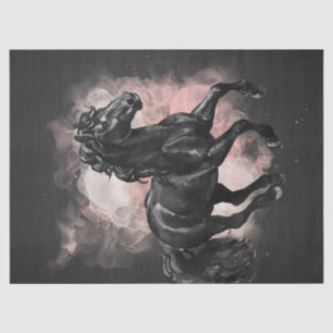 Black Friesian Horse Decoupage Tissue Paper