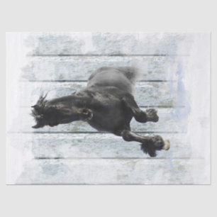 Black Friesian Horse Decoupage Tissue Paper