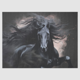 Black Friesian Horse Decoupage Tissue Paper