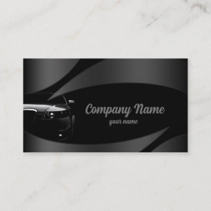 Black Front Car In Metal Curves Business Card