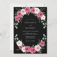 Black Fuchsia Painted Wedding