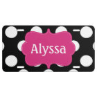Black Fuchsia Polka Dots Personalised