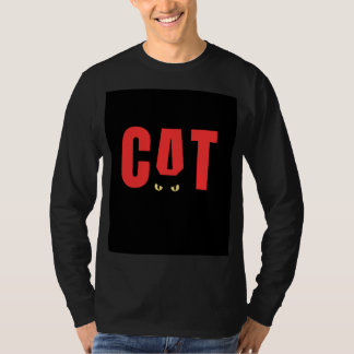 Black Full Sleeve T-shirt with CAT design